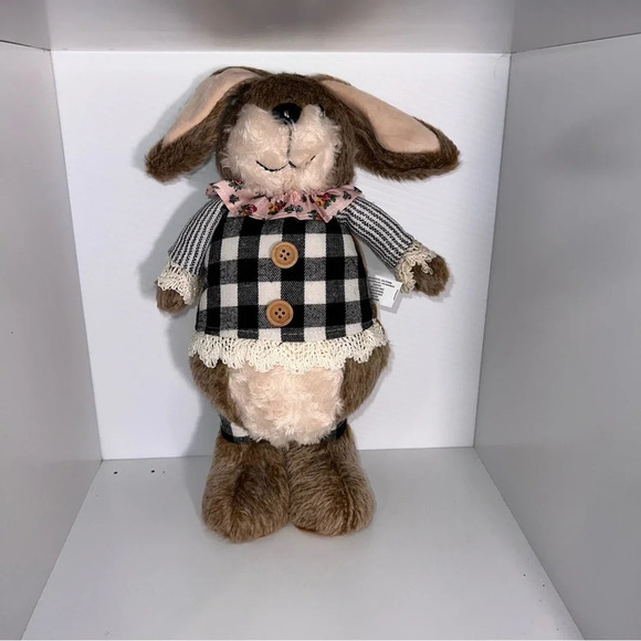 Sunday Best Other - Sunday Best Bunny 18 inch, NWT, faux fur Bunny in a mixed media plaid outfit